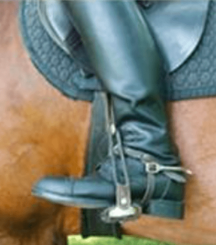 Correct position of the foot in the stirrup