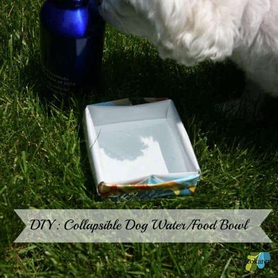 Homemade foldable travel bowl for dogs