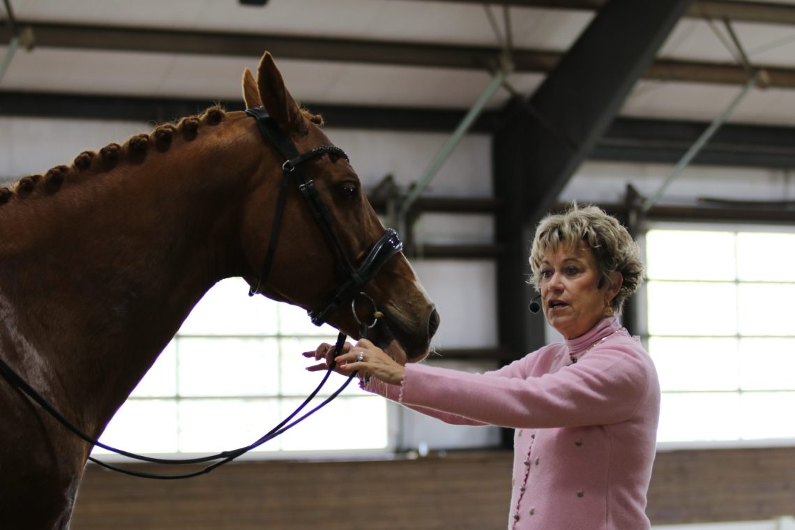 Janet Foy talks about shoulder-in exercise