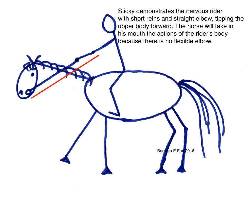 Rider hand position: correct and incorrect