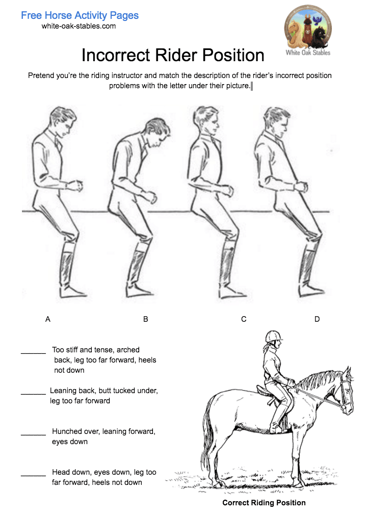 Rider hand position: correct and incorrect