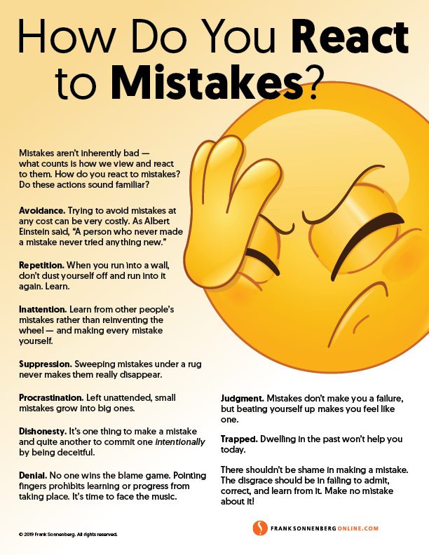 When you make a mistake, how do you deal with it?