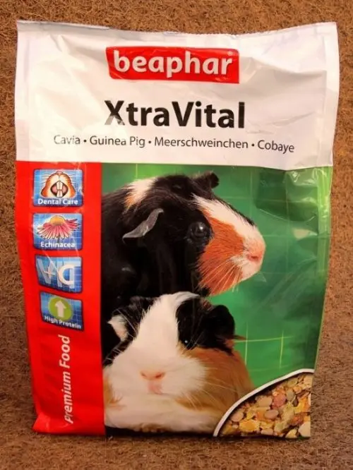 The best food for guinea pigs: composition, description, rating